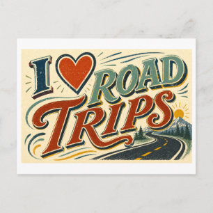 "I [Heart] Road Trips" Postcard