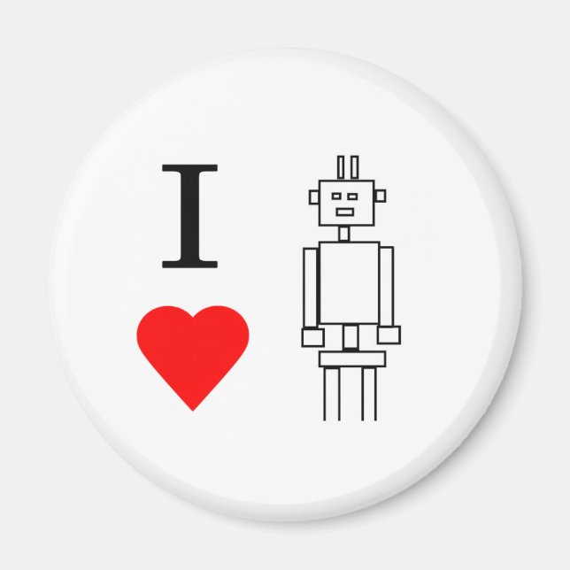 i heart robots magnet (Front)