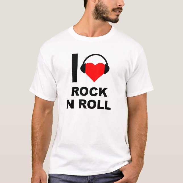 I Heart Rock Funny T-shirt (Front)