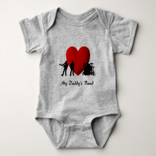 I Heart Rock & Roll My Daddy's Band Custom Baby Bodysuit
