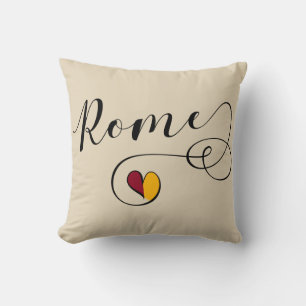 I Heart Rome, Roma, Italy, Italian Throw Pillow