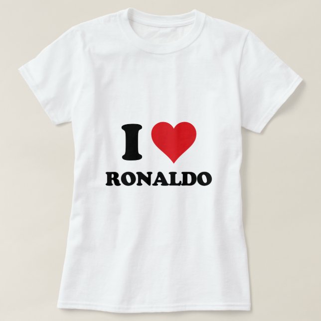 I Heart Ronaldo First Name I Love Personalized Stu T-Shirt (Design Front)
