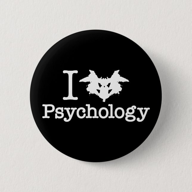 I Heart (Rorschach Inkblot) Psychology 2 Inch Round Button (Front)