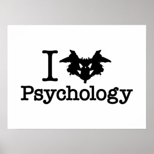 I Heart (Rorschach Inkblot) Psychology Poster