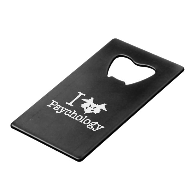 I Heart (Rorschach Inkblot) Psychology Wallet Bottle Opener (Front Angled)