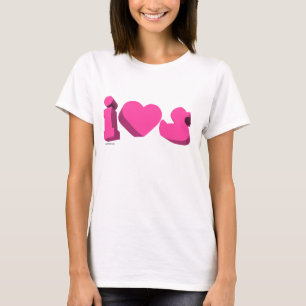 I Heart Rubber Ducks 3D (Girlie) T-Shirt