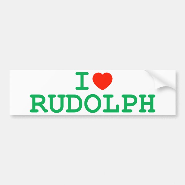 I Heart Rudolph Bumper Sticker (Front)