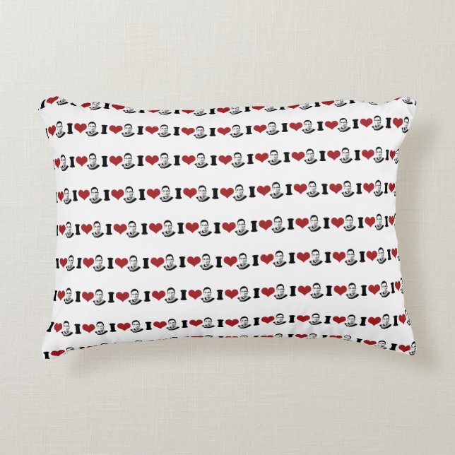 I Heart Ruth Bader Ginsburg Portrait Decorative Pillow (Front)