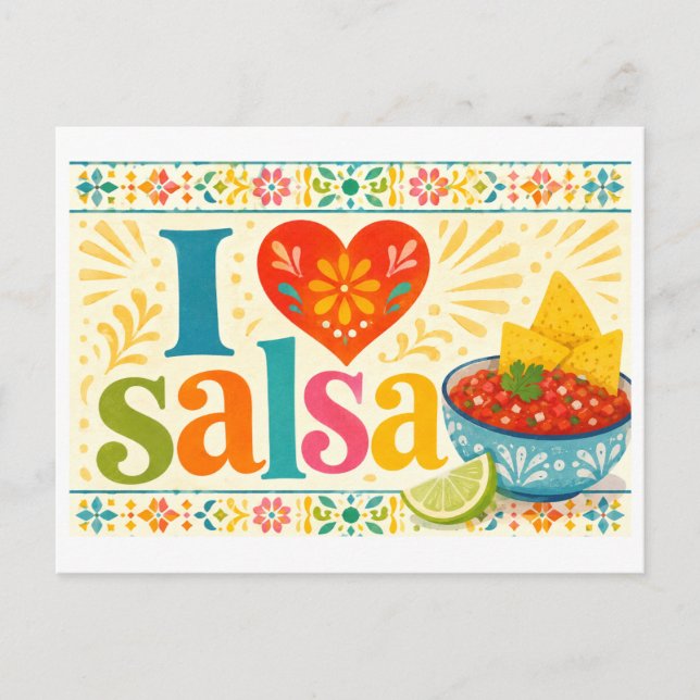 "I [Heart] Salsa" Postcard (Front)