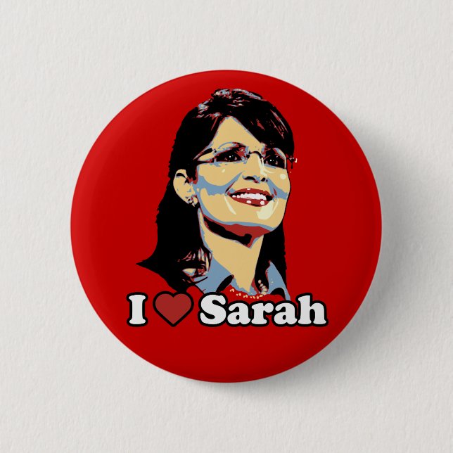 I heart Sarah Palin button colour (Front)