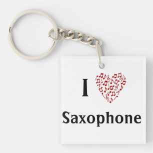 I Heart Saxophone - Music Instrument Keychain