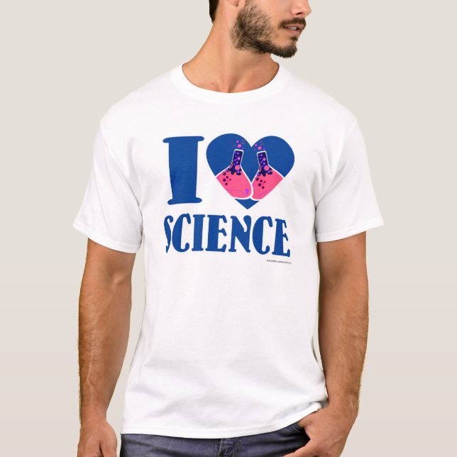 I Heart Science Fun Logo Design T-Shirt (Front)