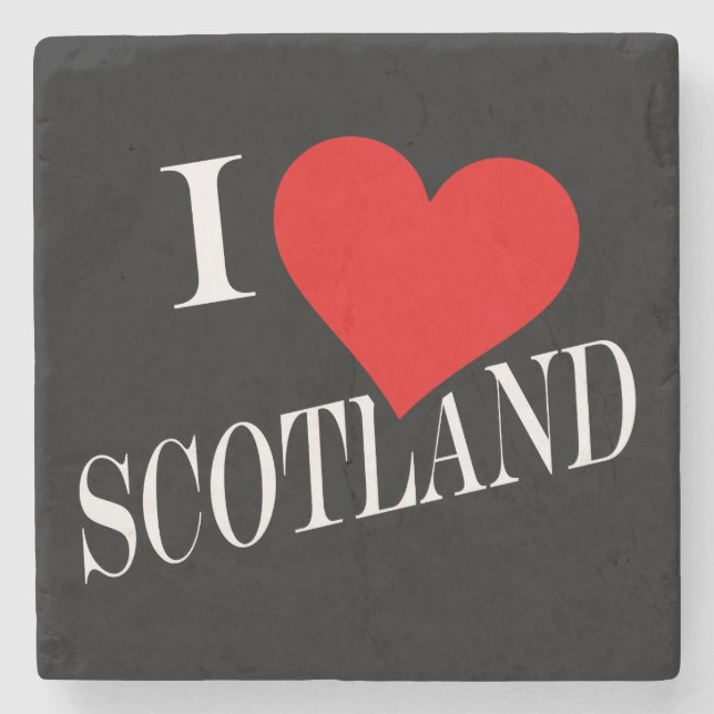 I Heart Scotland wt coastercnt Stone Coaster (Front)