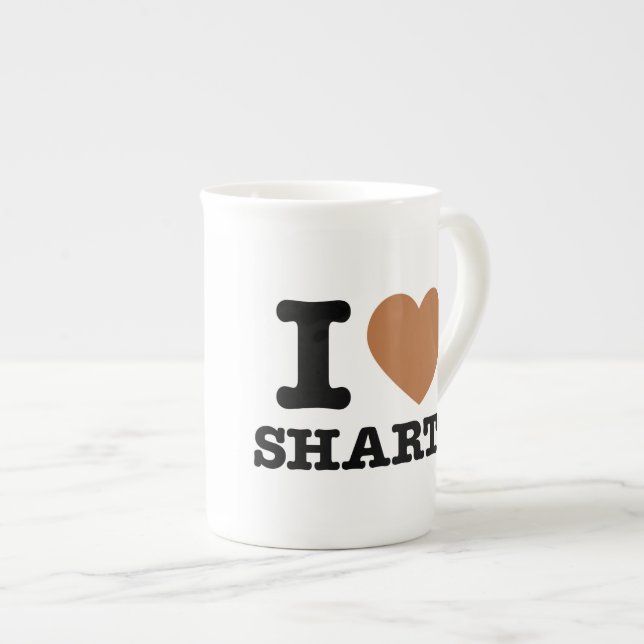 I Heart Sharts Funny Icon Graphic Bone China Mug (Front Right)