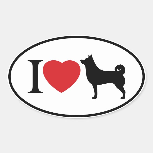 I Heart Shiba Inu - Oval Sticker (Front)