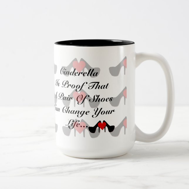 I Heart Shoes Pattern Shoe Quote Mug (Right)