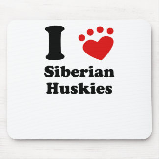 I Heart Siberian Huskies Mouse Pad