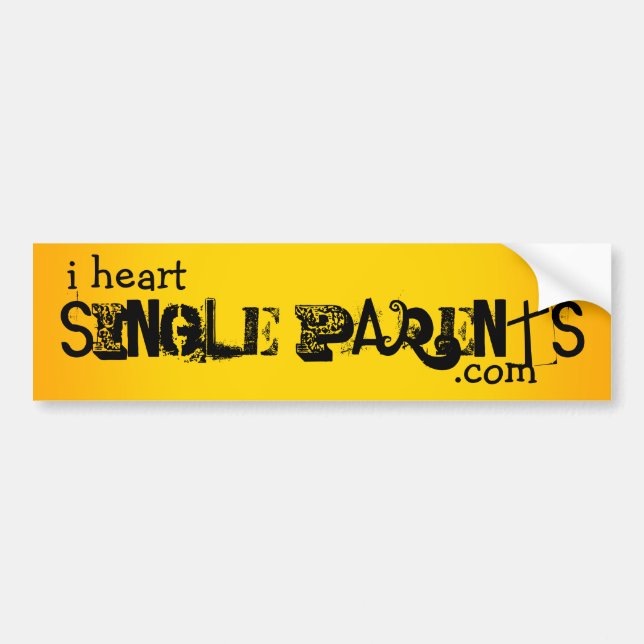 i heart single parents bumper sticker (Front)