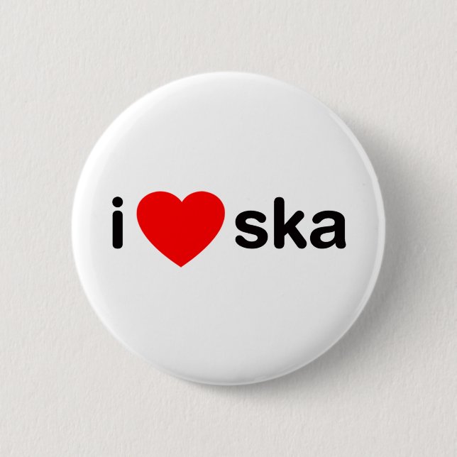 I Heart Ska 2 Inch Round Button (Front)