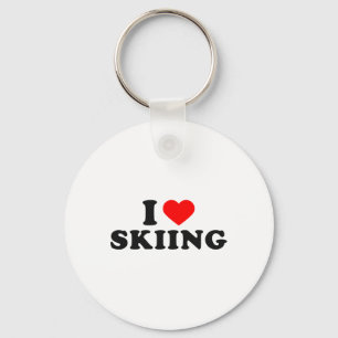 I Heart Skiing Love Snow Lover Keychain