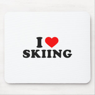 I Heart Skiing Love Snow Lover Mouse Pad