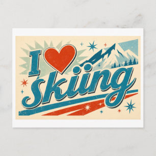 "I [Heart] Skiing" Postcard