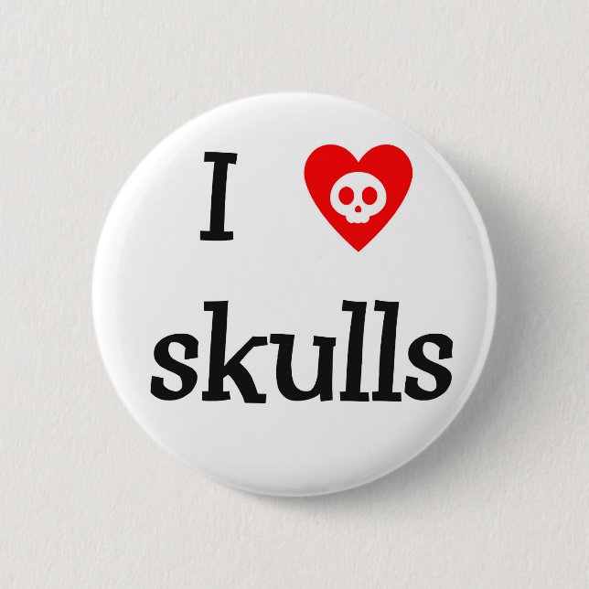I heart Skulls Button (Front)