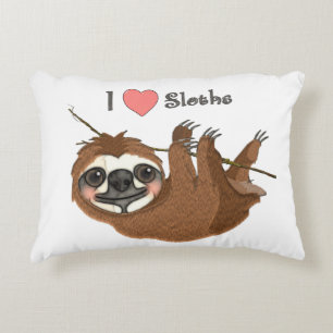 I Heart Sloths Baby Animal Decorative Pillow
