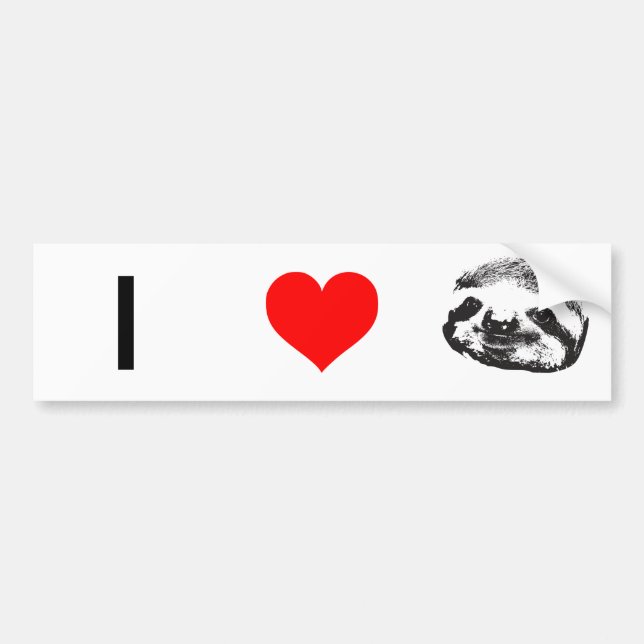 I (Heart Sloths) Bumper Sticker (Front)
