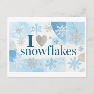 "I [Heart] Snowflakes" Postcard