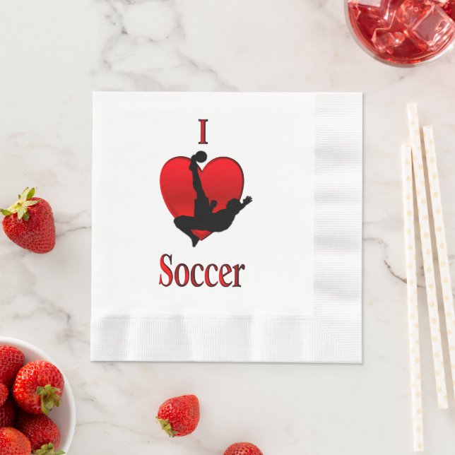 I Heart Soccer Napkin (Insitu)
