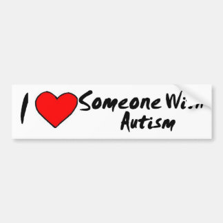 I Heart Someone With Autism Bumper Sticker
