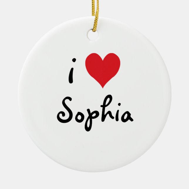 i Heart Sophia Ceramic Ornament (Front)