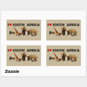 I heart South Africa Wildlife Collage Sticker