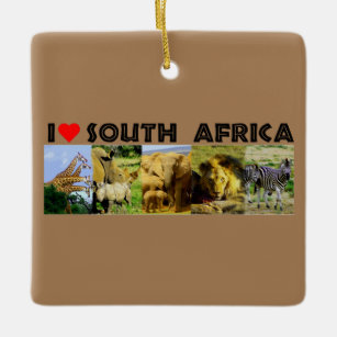 I Heart South Africa Wildlife Photos Ceramic Ornament