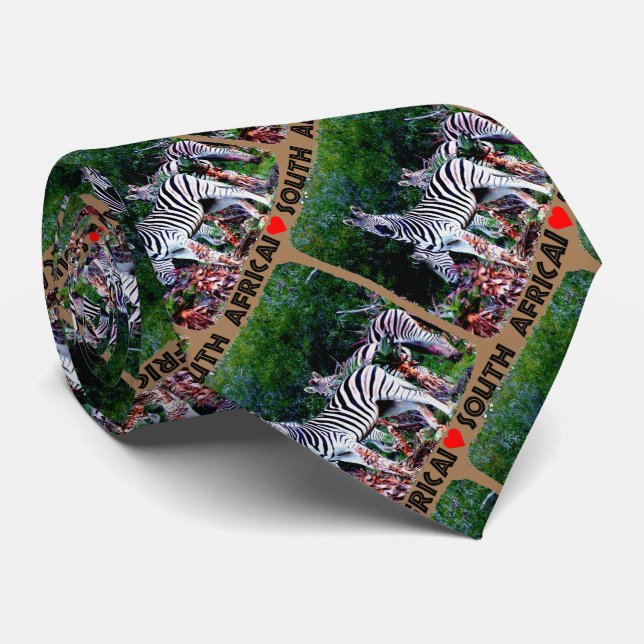 I Heart South Africa Zebra Aloe Tie (Rolled)