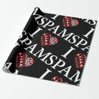 I Heart SPAM Black Wrapping Paper