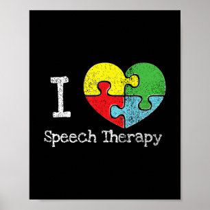 I Heart Speech Therapy, Autism Awareness  Poster