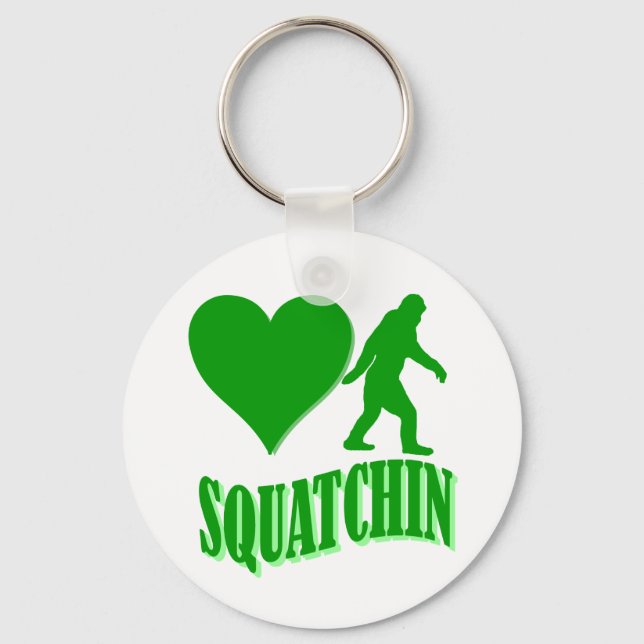I heart squatchin keychain (Front)
