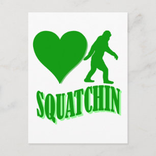 I heart squatchin postcard