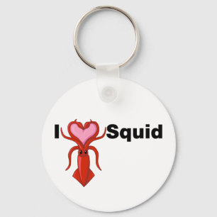 I Heart Squid Keychain