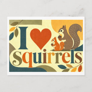 "I [Heart] Squirrels" Postcard
