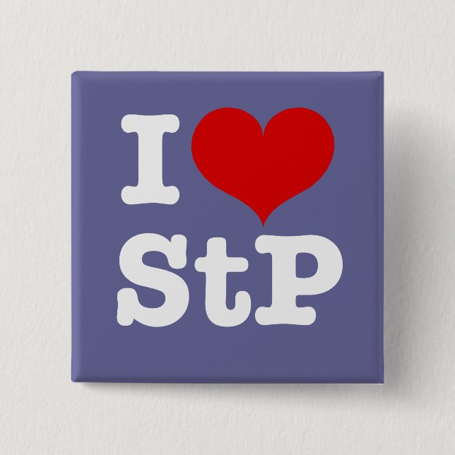 I Heart St. Paul / St. Peter 2 Inch Square Button (Front)