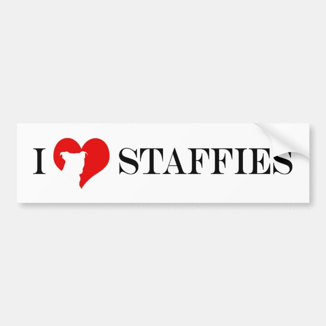 I Heart Staffies - Bumper Sticker (Front)
