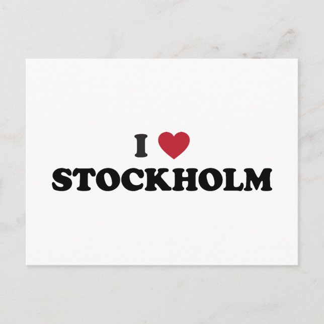 I Heart Stockholm Sweden Postcard (Front)
