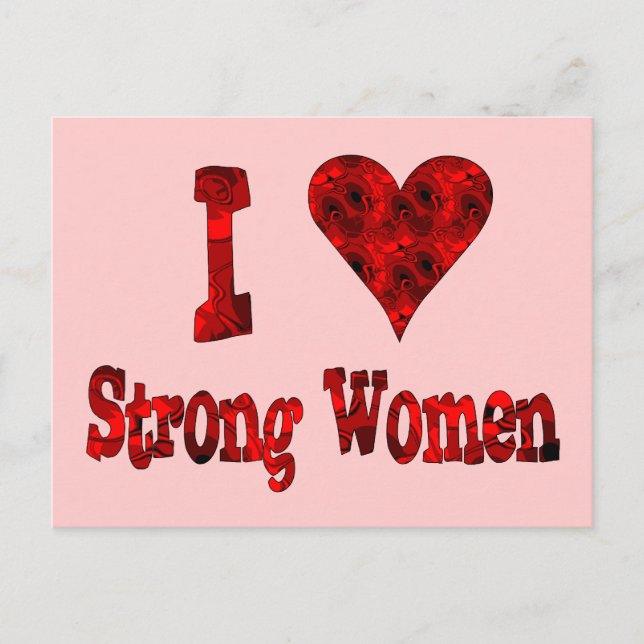 I Heart Strong Women Postcard (Front)