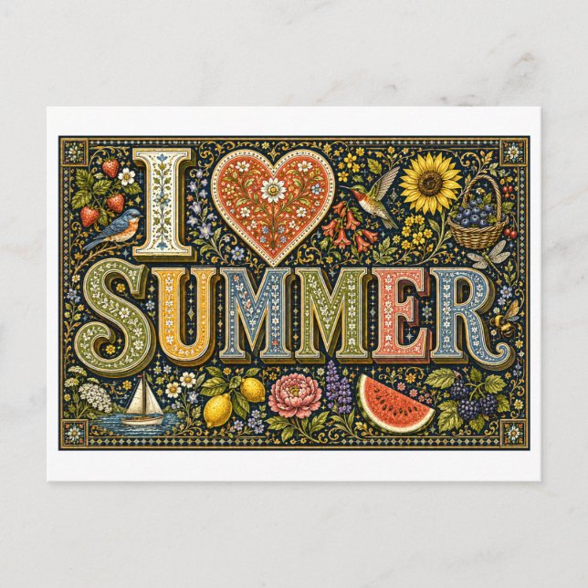 "I [Heart] Summer" Postcard (Front)