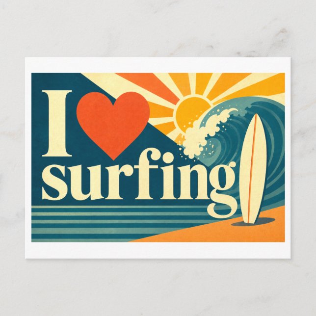 "I [Heart] Surfing" Postcard (Front)