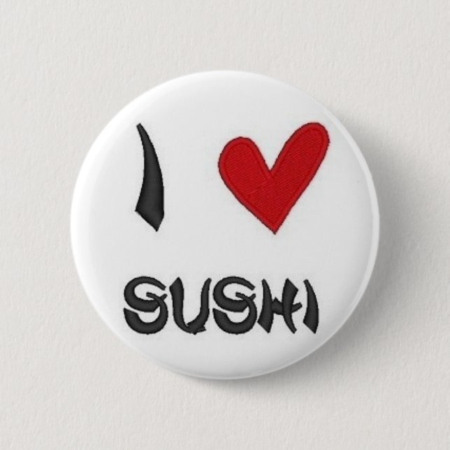 I Heart Sushi 2 Inch Round Button (Front)