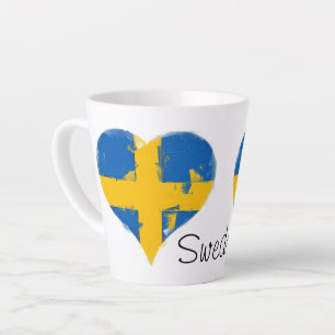 I Heart Sweden Swedish Flag Latte Mug